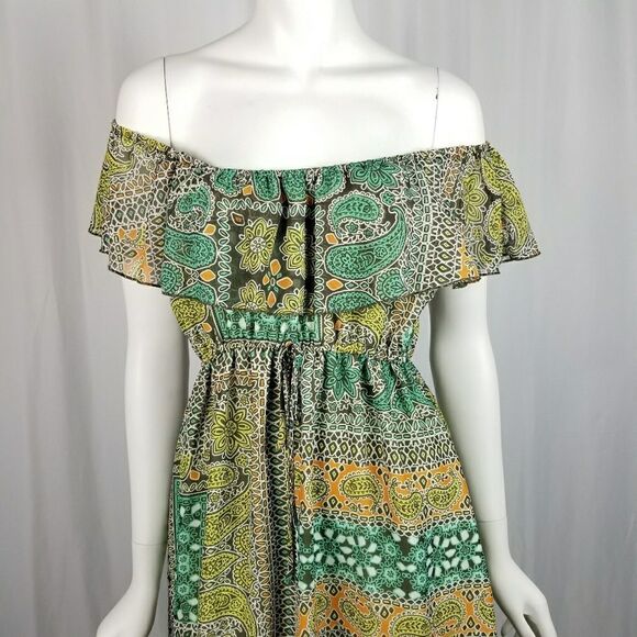 One World Paisley Print Off the Shoulder Dress - Picture 2 of 6